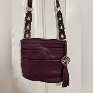 Brighton Plum Leather Shoulder Bag